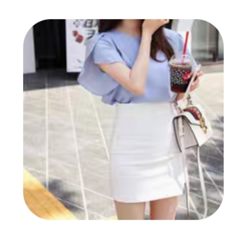 Used white asymmetrical pencil skirt